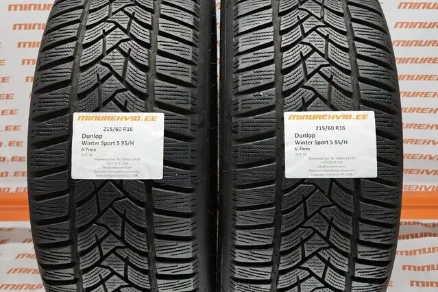 Kasutatud lamellrehv 215/60R16 Dunlop Winter Sport 5 95/H