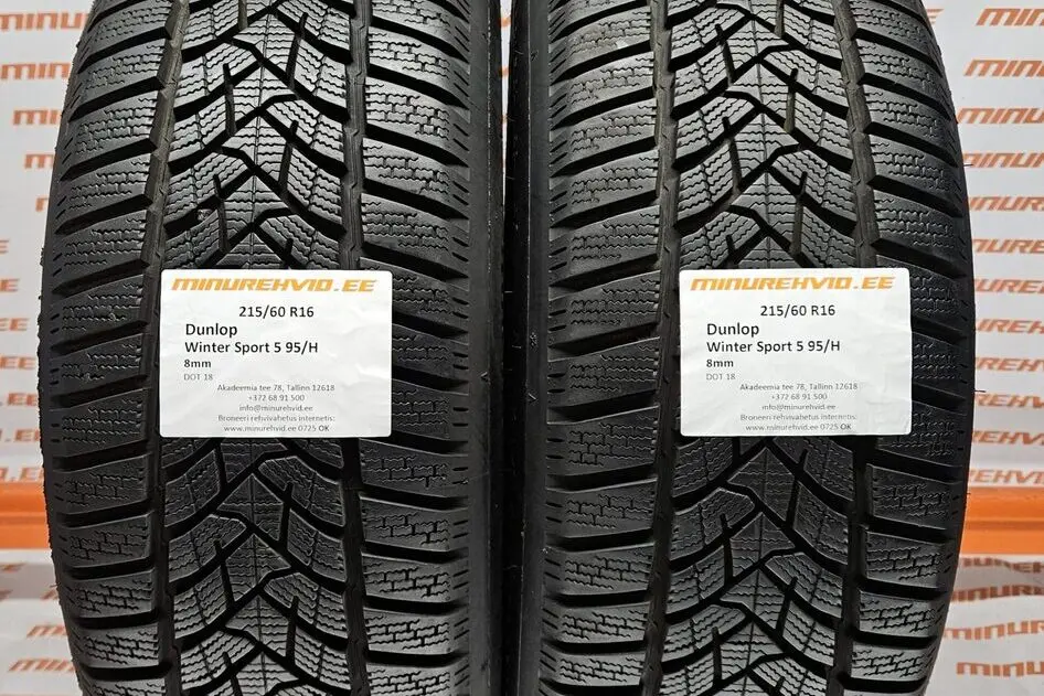 Kasutatud lamellrehv 215/60R16 Dunlop Winter Sport 5 95/H