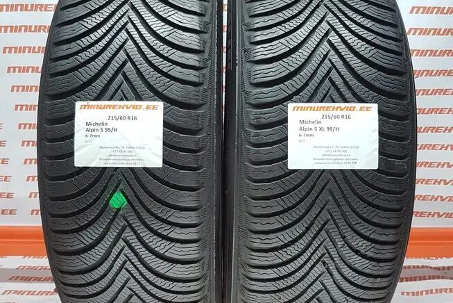 Kasutatud lamellrehv 215/60R16 Michelin Alpin 5 95/99 H