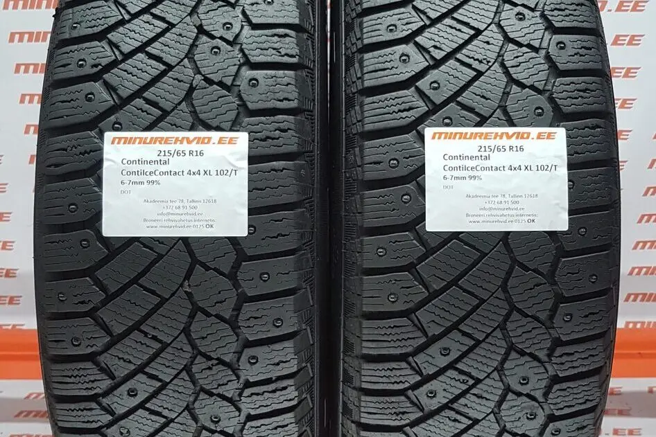 Подержанный шипованная шина 215/65R16 Continental ContiIceContact 4x4 XL 102/T.