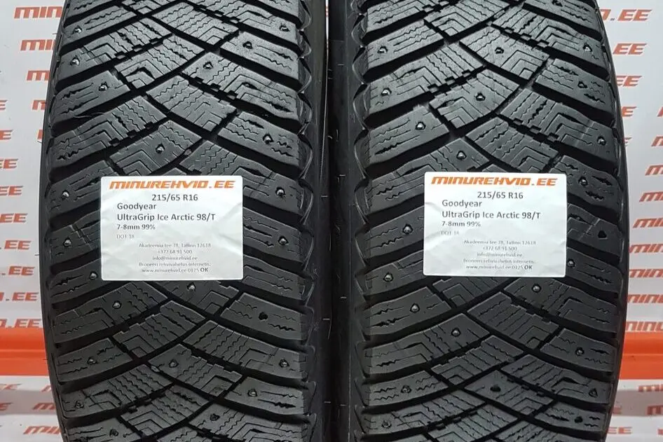 Подержанный шипованная шина 215/65R16 GoodYear UltraGrip Ice Arctic 98/T