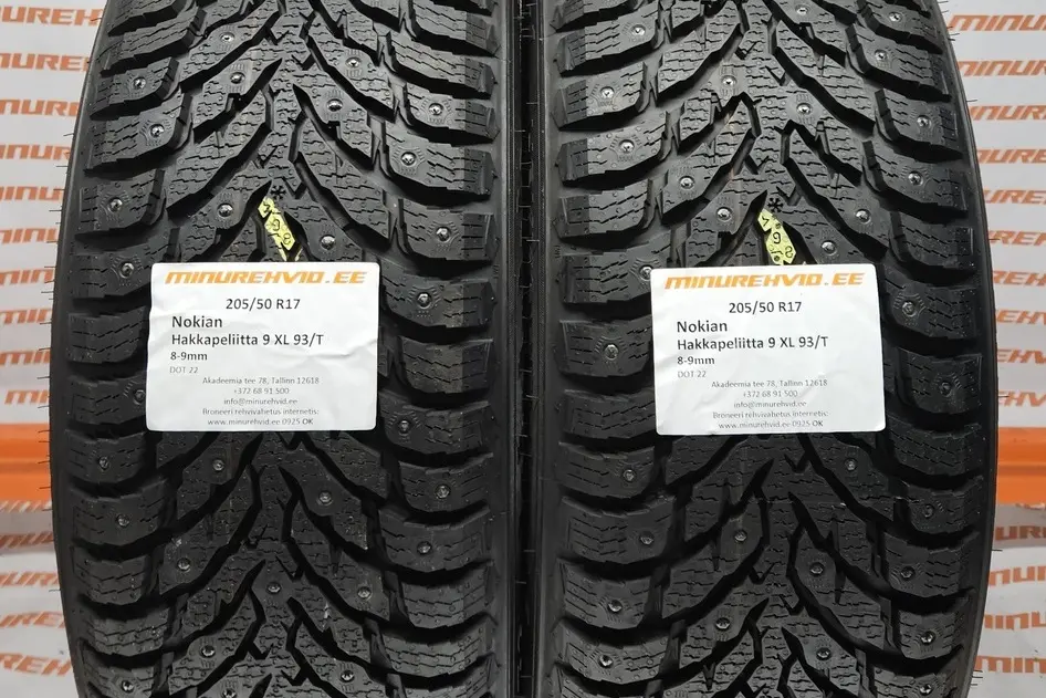 Подержанный шипованная шина 205/50R17 Nokian Hakkapeliitta 9 XL 93/T