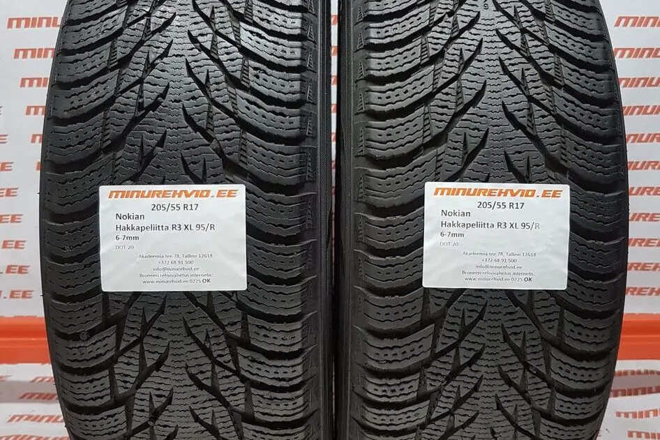 Подержанный нешипованная шина 205/55R17 Nokian Hakkapeliitta R3 XL 95/R
