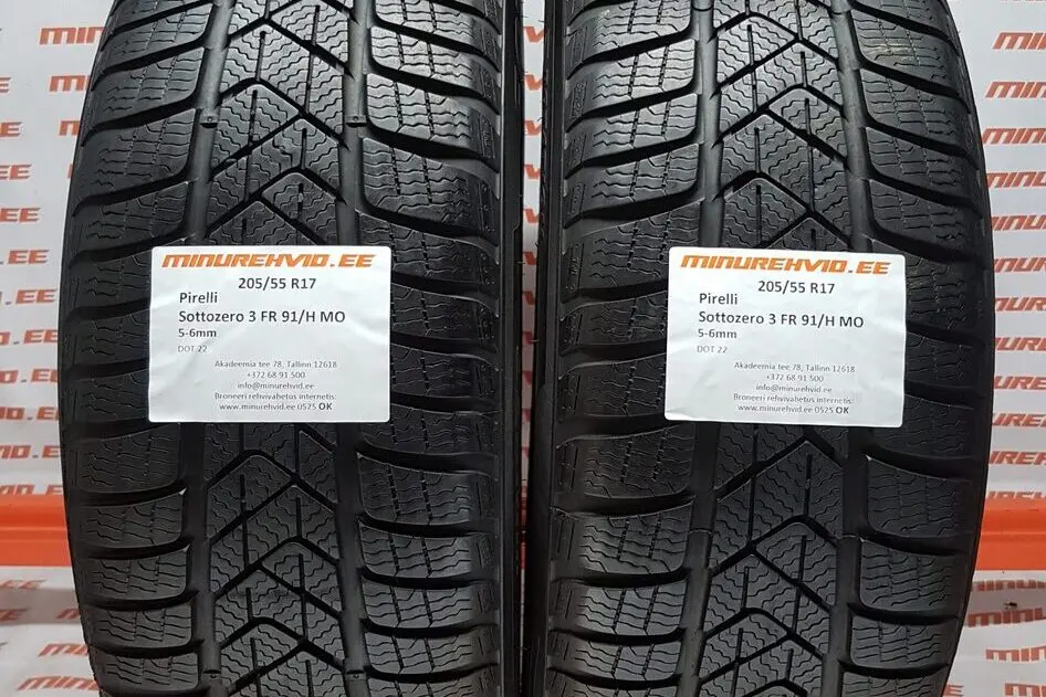 Подержанный нешипованная шина 205/55R17 Pirelli SottoZero 3 FR 91/H MO