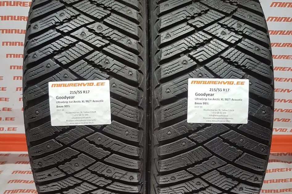 Подержанный шипованная шина 215/55R17 GoodYear UltraGrip Ice Arctic XL 98/T Acoustic