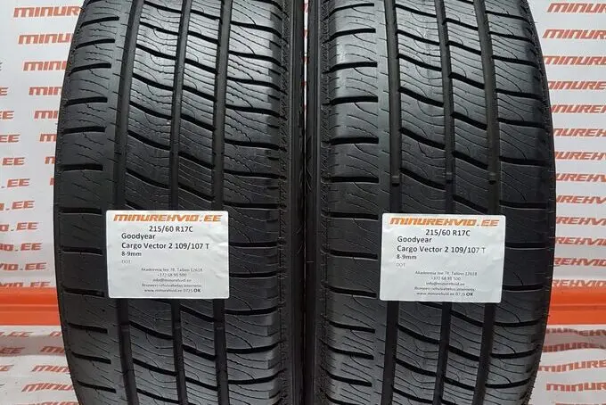Подержанный нешипованная шина 215/60R17 GoodYear Cargo Vector 2 109/107 T