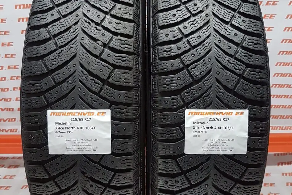 Подержанный шипованная шина 215/65R17 Michelin X-Ice North 4 XL 103/T