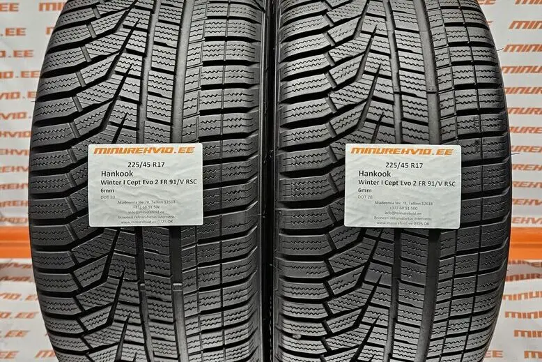 Подержанный нешипованная шина 225/45R17 Hankook Winter I Cept Evo 2 FR 91/V RSC