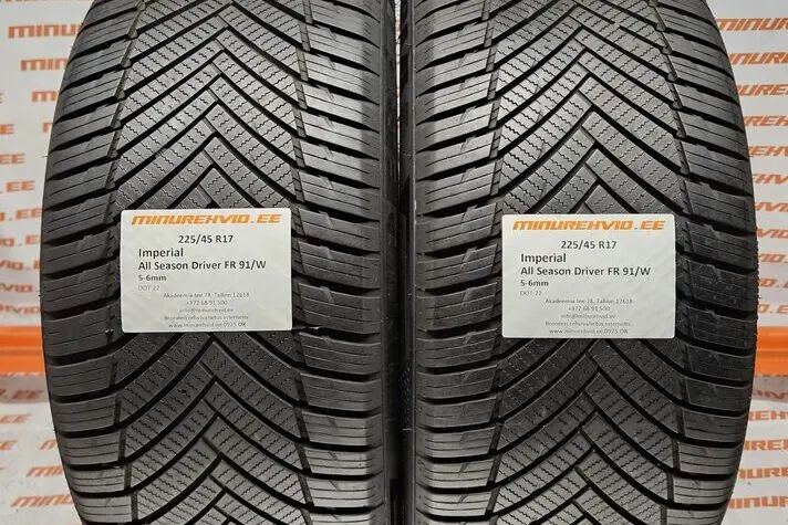 Подержанный нешипованная шина 225/45R17 Imperial All Season Driver FR 91/W