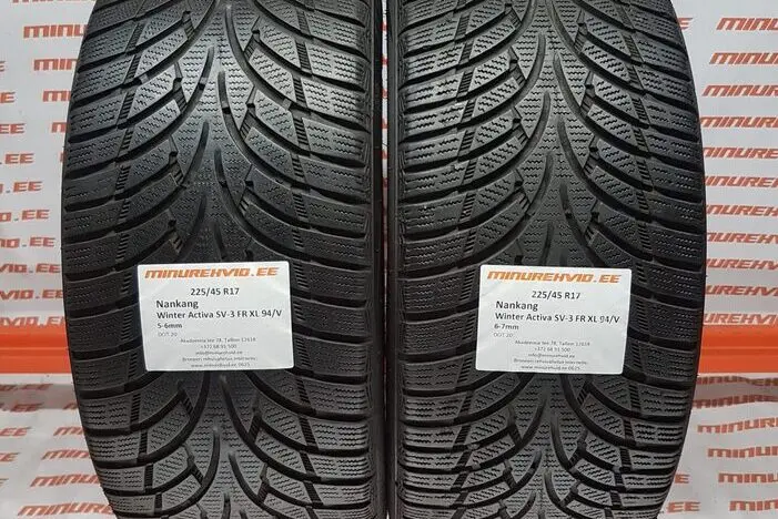 Подержанный нешипованная шина 225/45R17 Nankang Winter Activa SV-3 FR XL 94/V