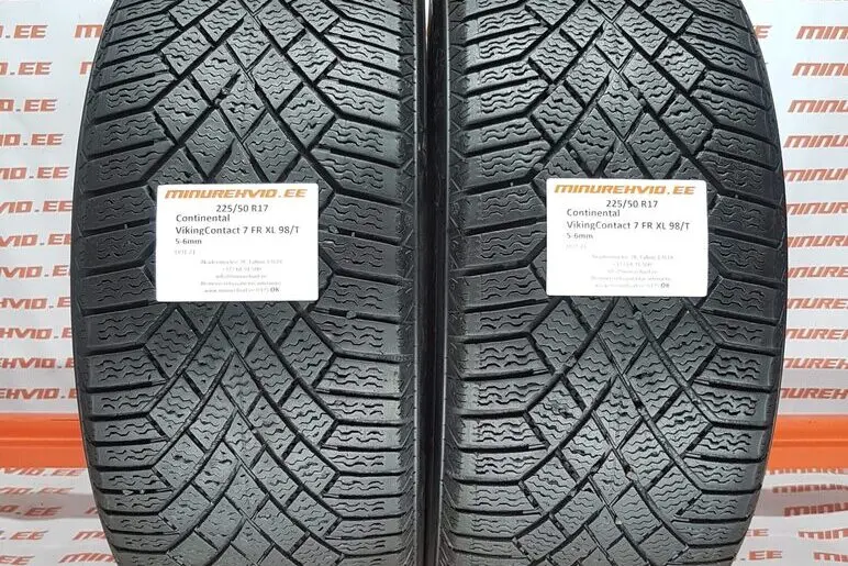 Подержанный нешипованная шина 225/50R17 Continental VikingContact 7 FR XL 98/T