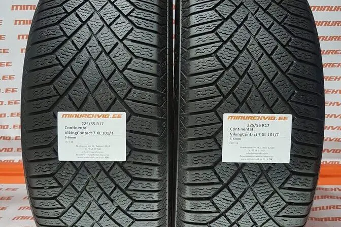 Подержанный нешипованная шина 225/55R17 Continental VikingContact 7 XL 101/T