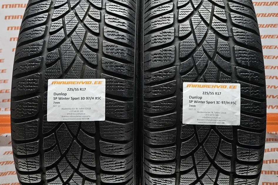 Подержанный нешипованная шина 225/55R17 Dunlop SP Winter Sport 3D 97/H RSC
