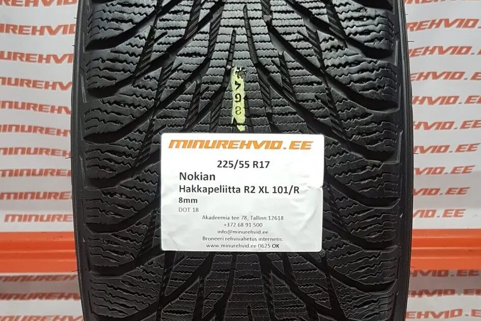 Подержанный нешипованная шина 225/55R17 Nokian Hakkapeliitta R2 XL 101/R