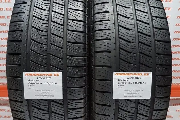 Подержанный нешипованная шина 225/55R17 GoodYear Cargo Vector 2 104/102 H