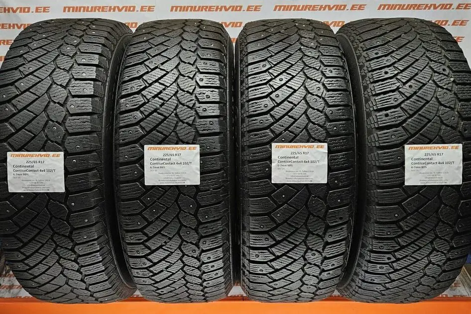 Подержанный шипованная шина 225/65R17 Continental ContiIceContact 4x4 102/T/