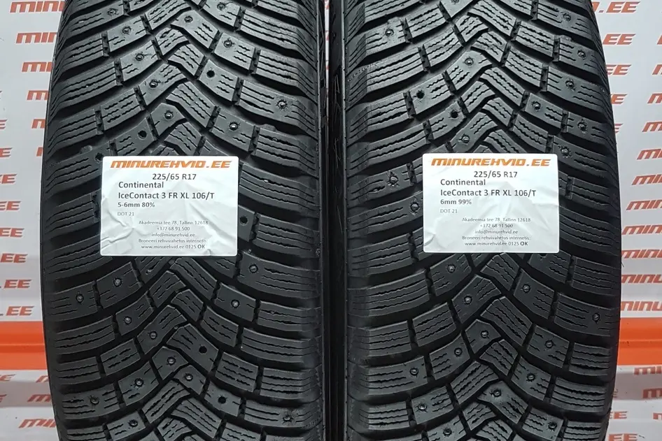 Подержанный шипованная шина 225/65R17 Continental IceContact 3 FR XL 106/T