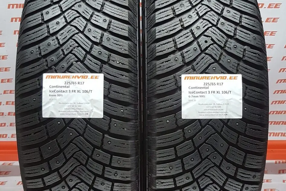 Подержанный шипованная шина 225/65R17 Continental IceContact 3 FR XL 106/T