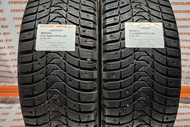 Подержанный шипованная шина 235/55R17 Michelin X-Ice North 3 FR XL 103
