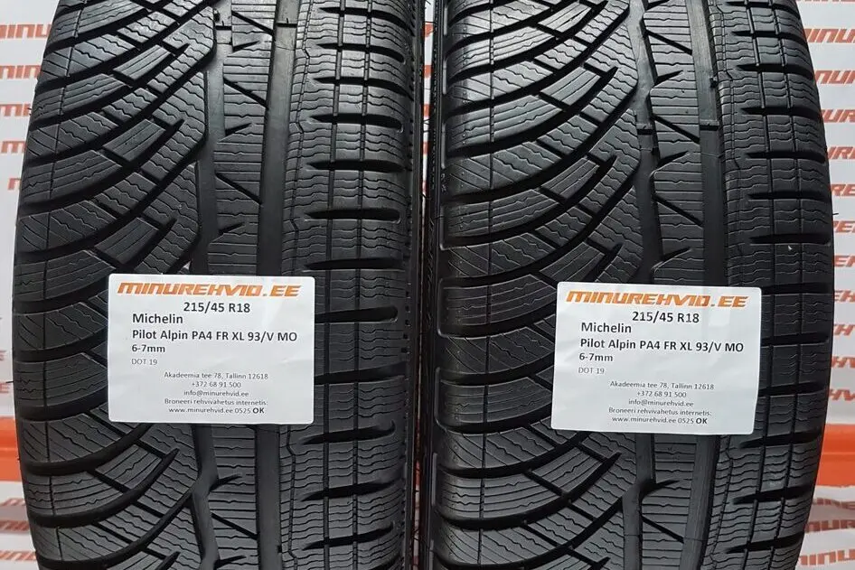 Подержанный нешипованная шина 215/45R18 Michelin Pilot Alpin PA4 FR XL 93/V MO
