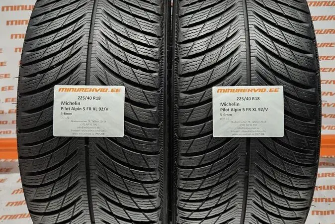 Подержанный нешипованная шина 225/40R18 Michelin Pilot Alpin 5 FR XL 92/V