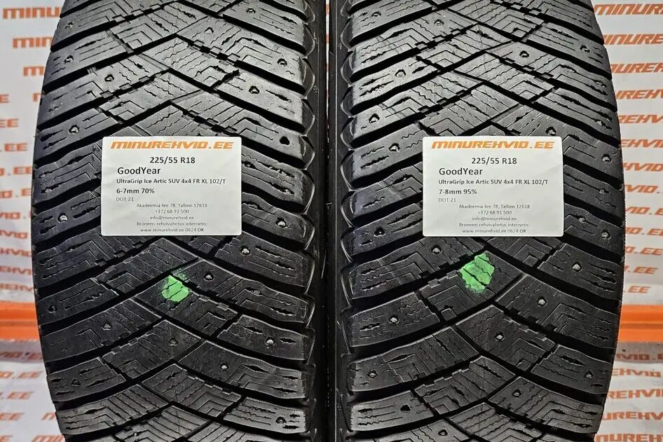 Подержанный шипованная шина 225/55R18 GoodYear UltraGrip Ice Artic SUV 4x4 FR XL 102/T