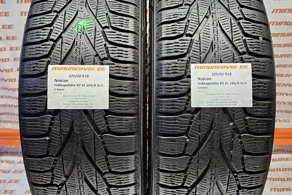 Kasutatud lamellrehv 225/60R18 Nokian Hakkapeliitta R2 SUV XL 104/R