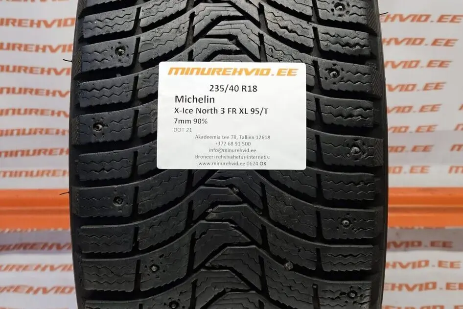 Подержанный шипованная шина 235/40R18 Michelin X-Ice North 3 FR XL 95/T