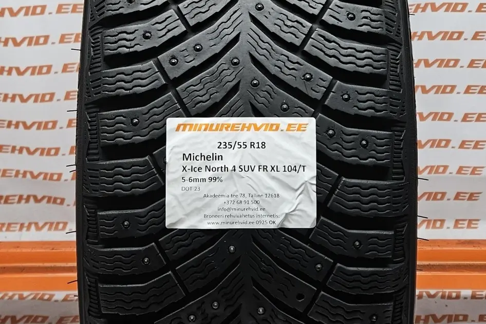 Подержанный шипованная шина 235/55R18 Michelin X-Ice North 4 SUV FR XL 104/T.