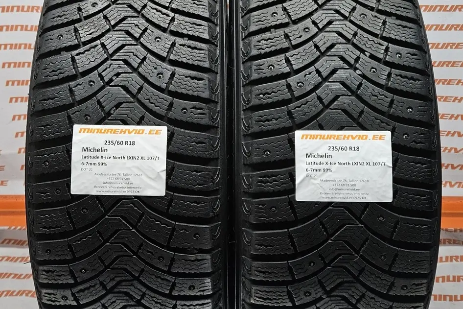 Подержанный шипованная шина 235/60R18 Michelin Latitude X-Ice North LXIN2 XL 107/T