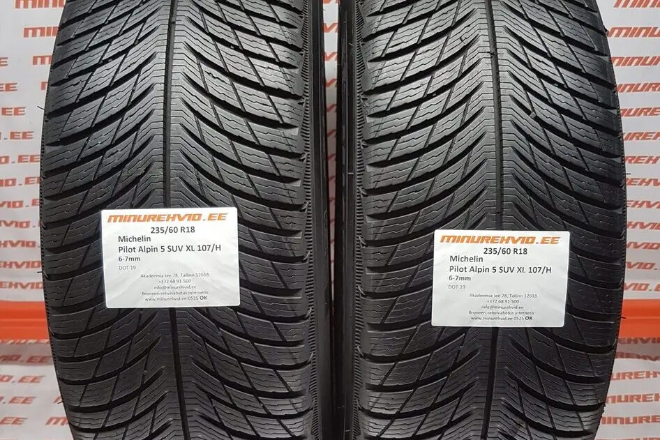 Подержанный нешипованная шина 235/60R18 Michelin Pilot Alpin 5 SUV XL 107/H