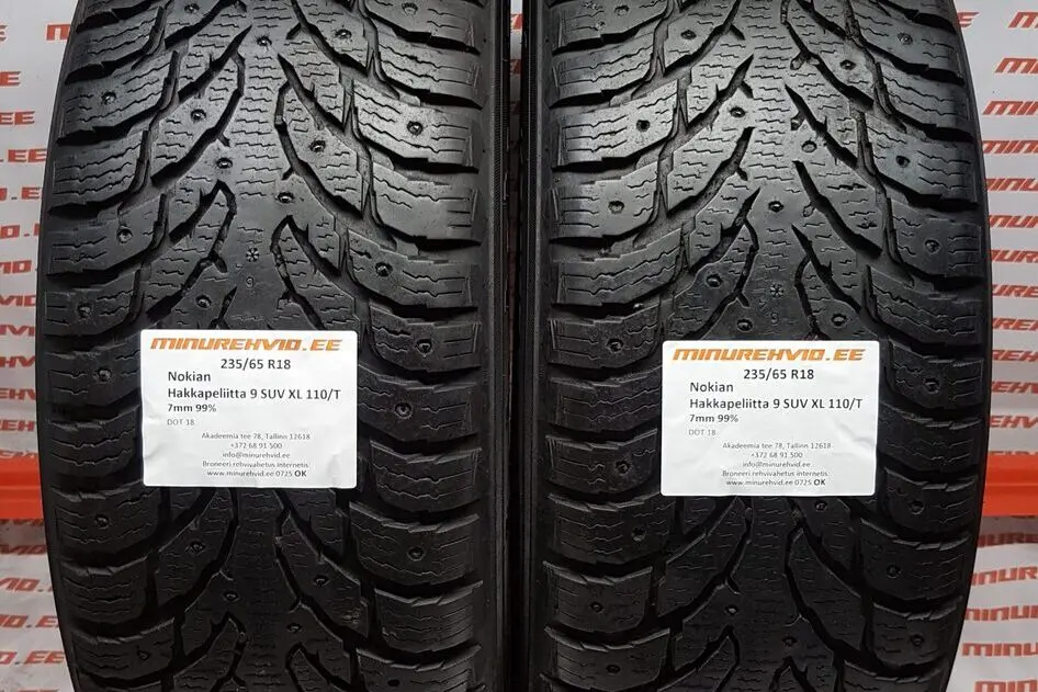 Подержанный шипованная шина 235/65R18 Nokian Hakkapeliitta 9 SUV XL 110/T