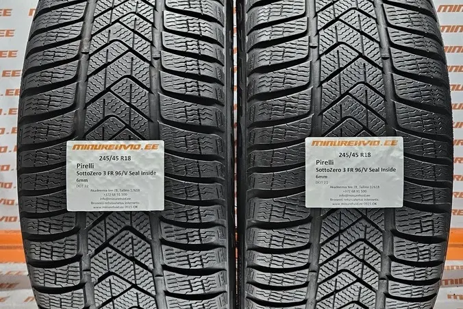 Подержанный нешипованная шина 245/45R18 Pirelli SottoZero 3 FR 96/V Seal Inside