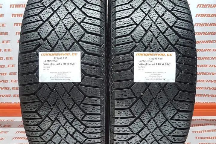 Подержанный нешипованная шина 225/45R19 Continental VikingContact 7 FR XL 96/T
