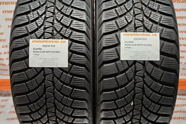Подержанный нешипованная шина 235/45R19 Kumho WinterCraft WP71 FR 99/V