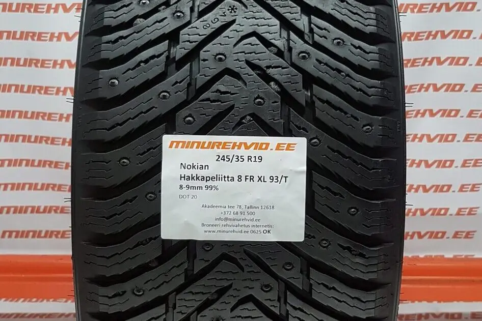 Подержанный шипованная шина 245/35R19 Nokian Hakkapeliitta 8 FR XL 93/T