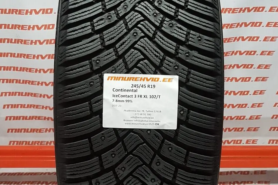 Подержанный шипованная шина 245/45R19 Continental IceContact 3 FR XL 102/T