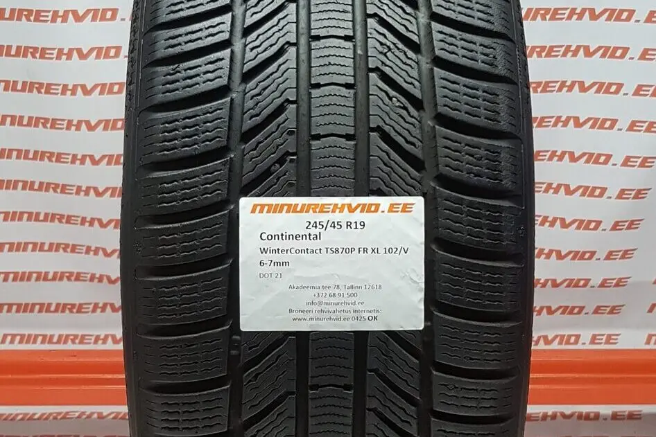 Подержанный нешипованная шина 245/45R19 Continental WinterContact TS870P FR XL 102/V