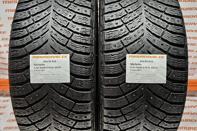 Подержанный шипованная шина 245/45R19 Michelin X-Ice North 4 FR XL 102/H
