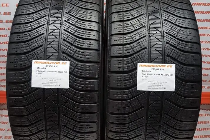 Подержанный нешипованная шина 275/45R20 Michelin Pilot Alpin 5 SUV FR XL 110/V NO