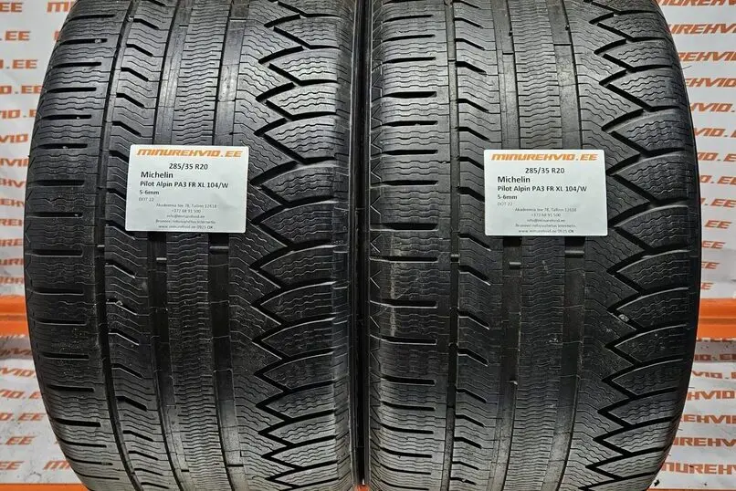 Подержанный нешипованная шина 285/35R20 Michelin Pilot Alpin PA3 FR XL 104/W