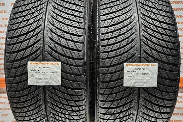 Used studless winter tire 265/35R21 Michelin Pilot Alpin 5 FR XL 101/V like new