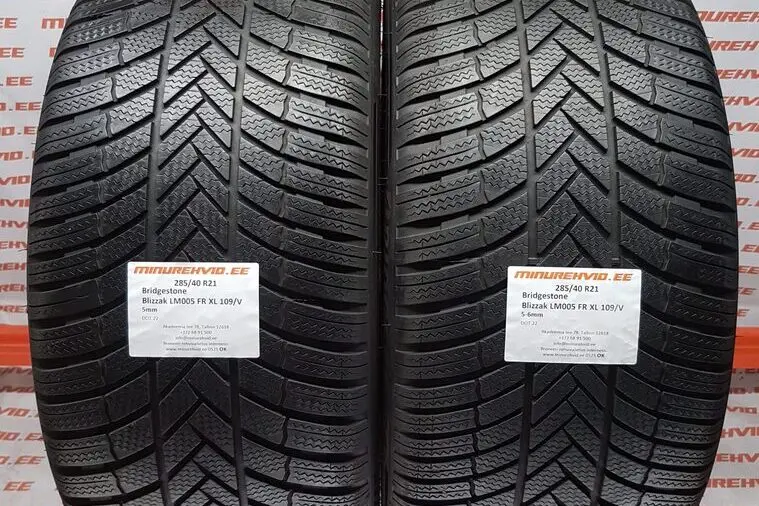 Used studless winter tire 285/40R21 Bridgestone Blizzak LM005 FR XL 109/V