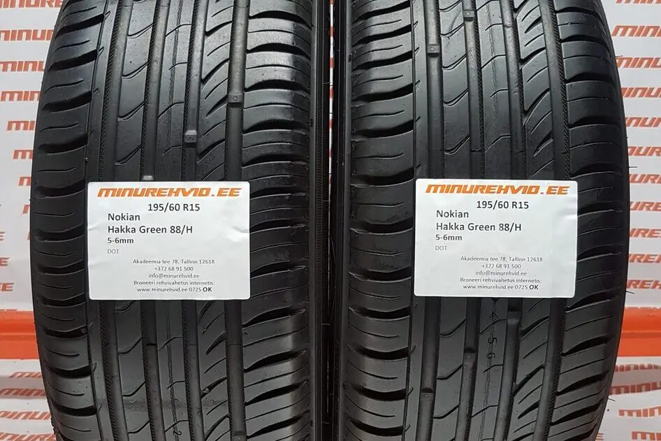 Подержанный летняя шина 195/60R15 Nokian Hakka Green 88/H