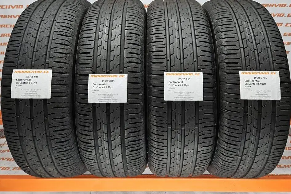 Подержанный летняя шина 195/65R15 Continental EcoContact 6 91/H