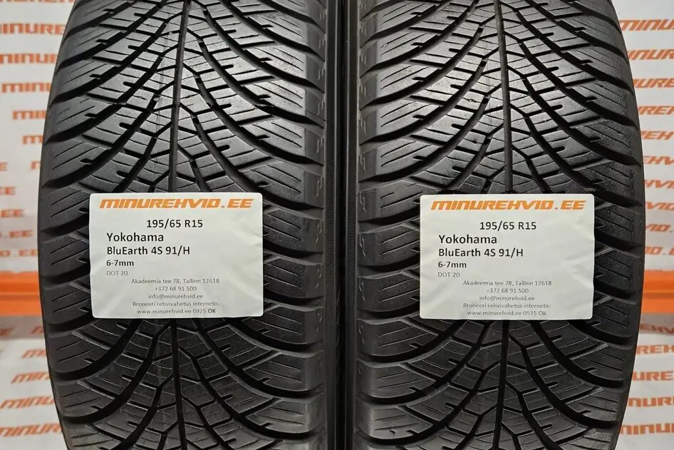 Подержанный летняя шина 195/65R15 Yokohama BluEarth 4S 91/H