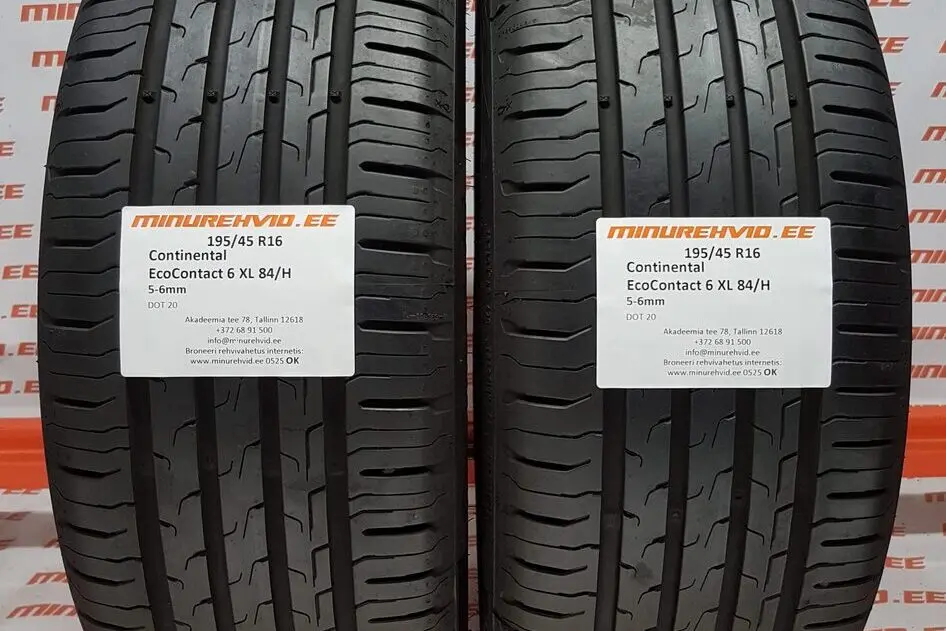 Подержанный летняя шина 195/45R16 Continental EcoContact 6 XL 84/H
