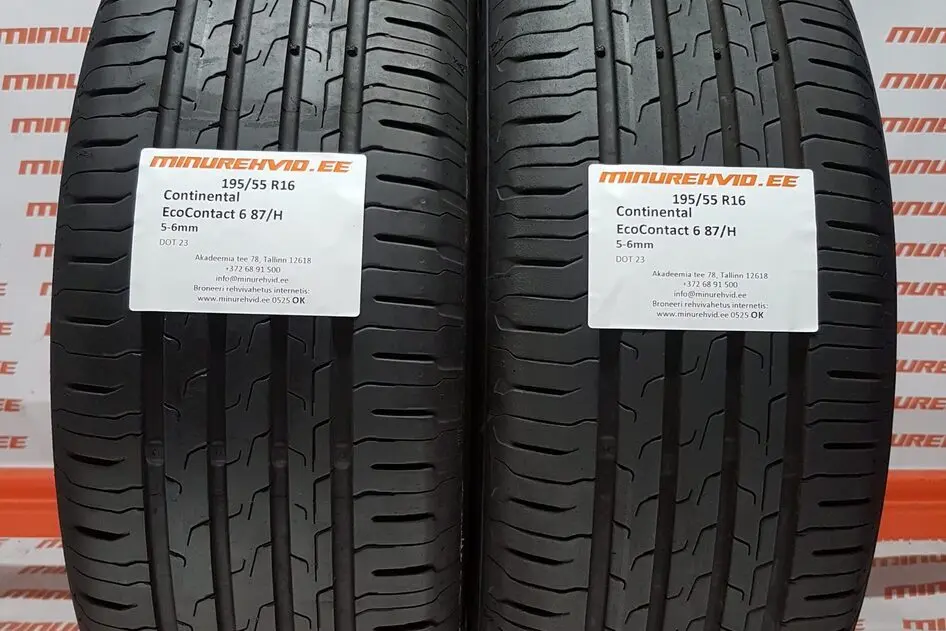 Подержанный летняя шина 195/55R16 Continental EcoContact 6 87/H