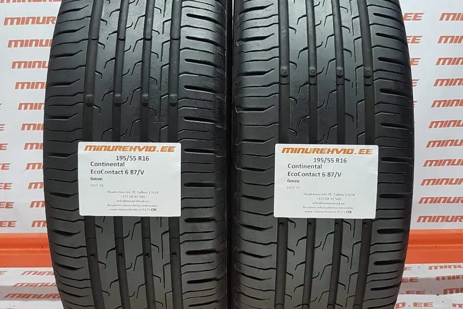 Подержанный летняя шина 195/55R16 Continental EcoContact 6 87/V