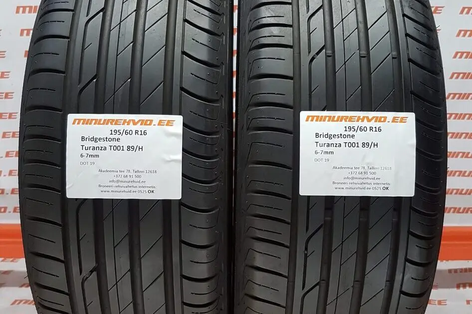 Подержанный летняя шина 195/60R16 Bridgestone Turanza T001 89/H